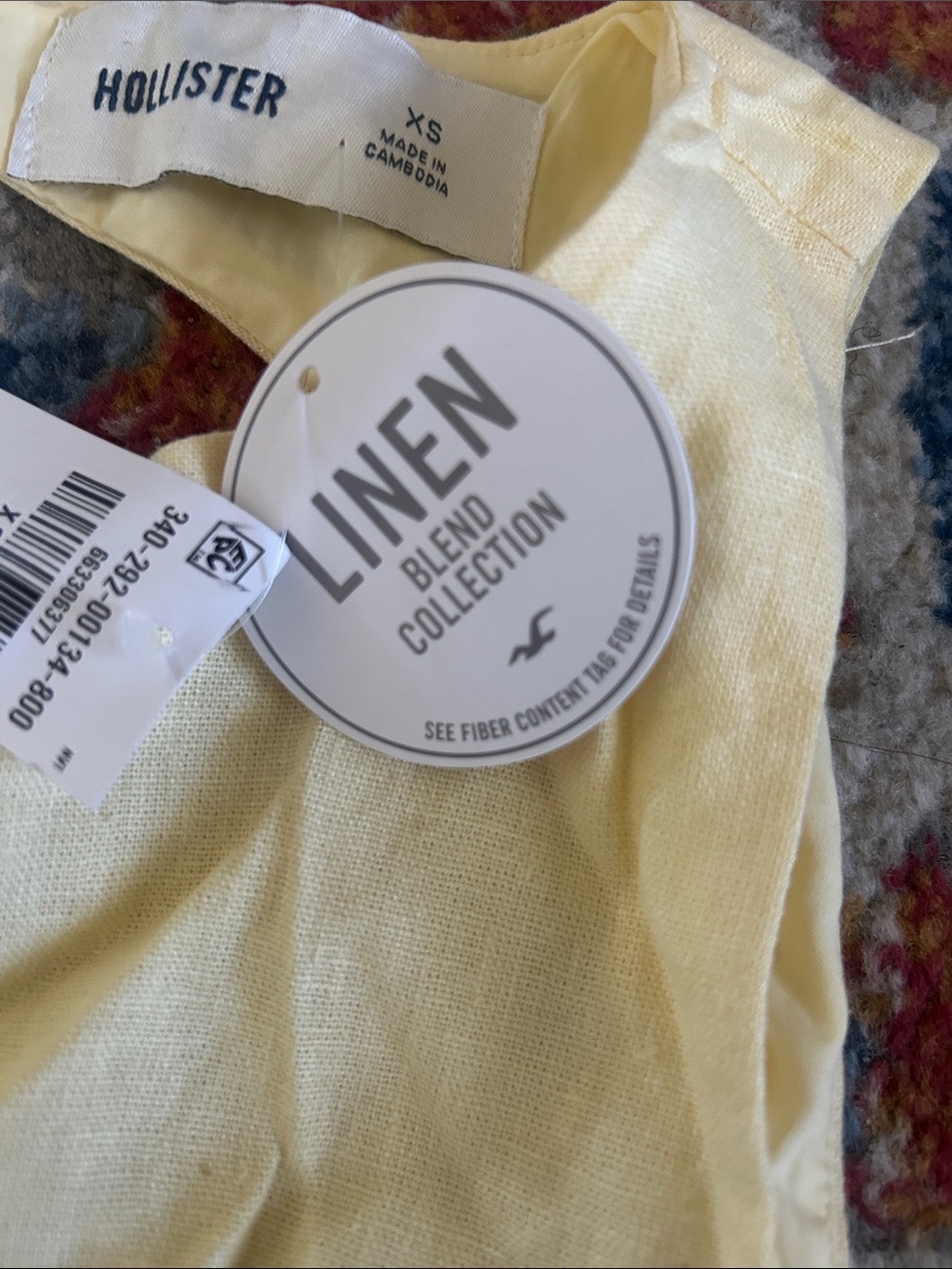 NWT Hollister Pale Yellow Sleeveless Cutout Tank Top - Picture 8 of 9